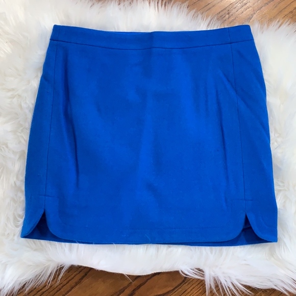 J. Crew Wool Shirttail Mini Skirt in Blue - Picture 2 of 5